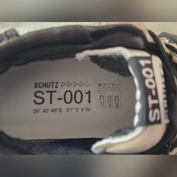 Schutz ST-Mid Rock Sneaker, Women's US Size 8. White/Black/Cream - Picture 6 of 10